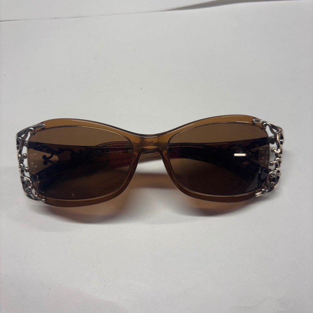 Brighton Brown Translucent Sunglasses Silver Filigree Scroll Detail Handmade